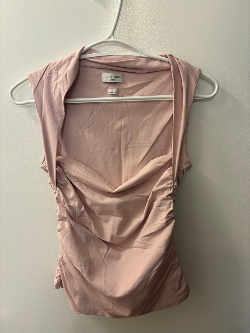 Aritzia Contour Sleeveless Cowl Neck Camisole in Blush Pink